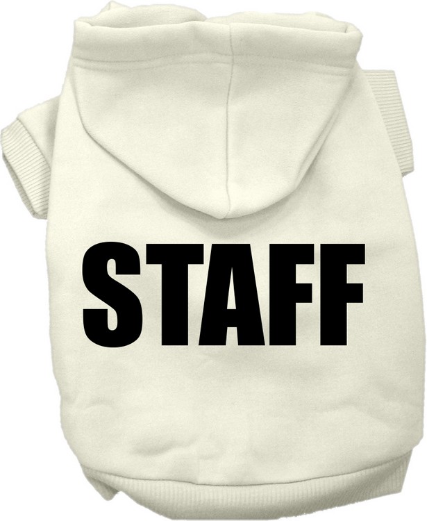 Staff Costume Screen Print Dog Hoodie Cream Size XL